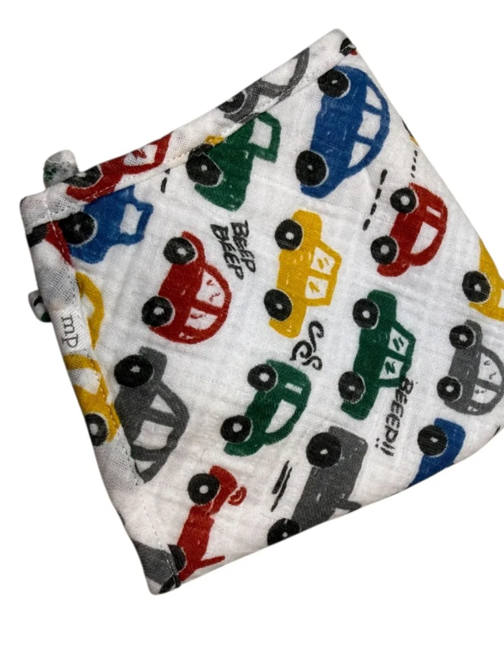 Mud Pie Baby's Quilted Bib Cars Trucks Print